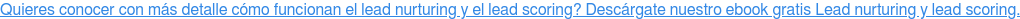Quieres conocer con más detalle cómo funcionan el lead nurturing y el lead scoring? Descárgate nuestro ebook gratis Lead nurturing y lead scoring.