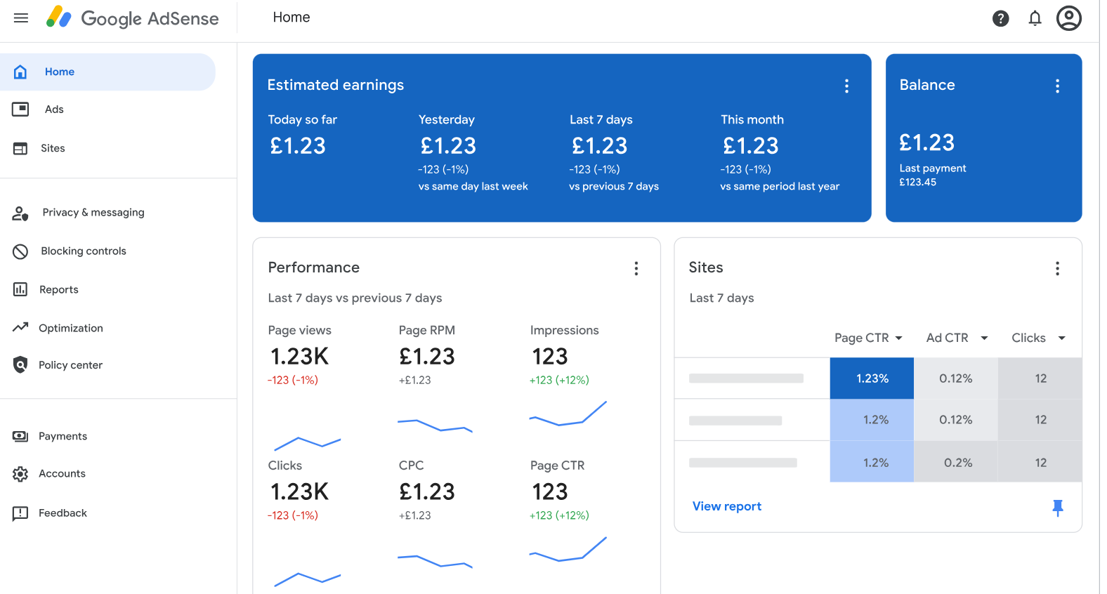 google adsense home